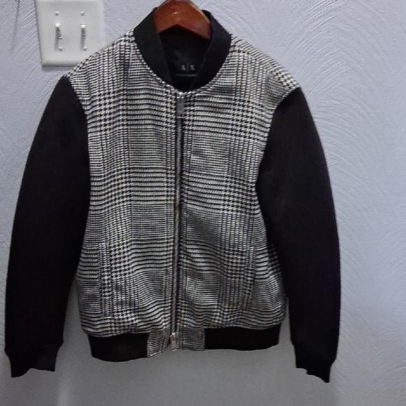 Armani Exchange Kids Checkered Black Jacket - Picture 1 of 6